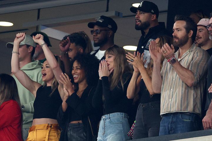 Taylor Swift and Travis Kelce, Among Other Celebrity Pals, Take in a Chiefs Game